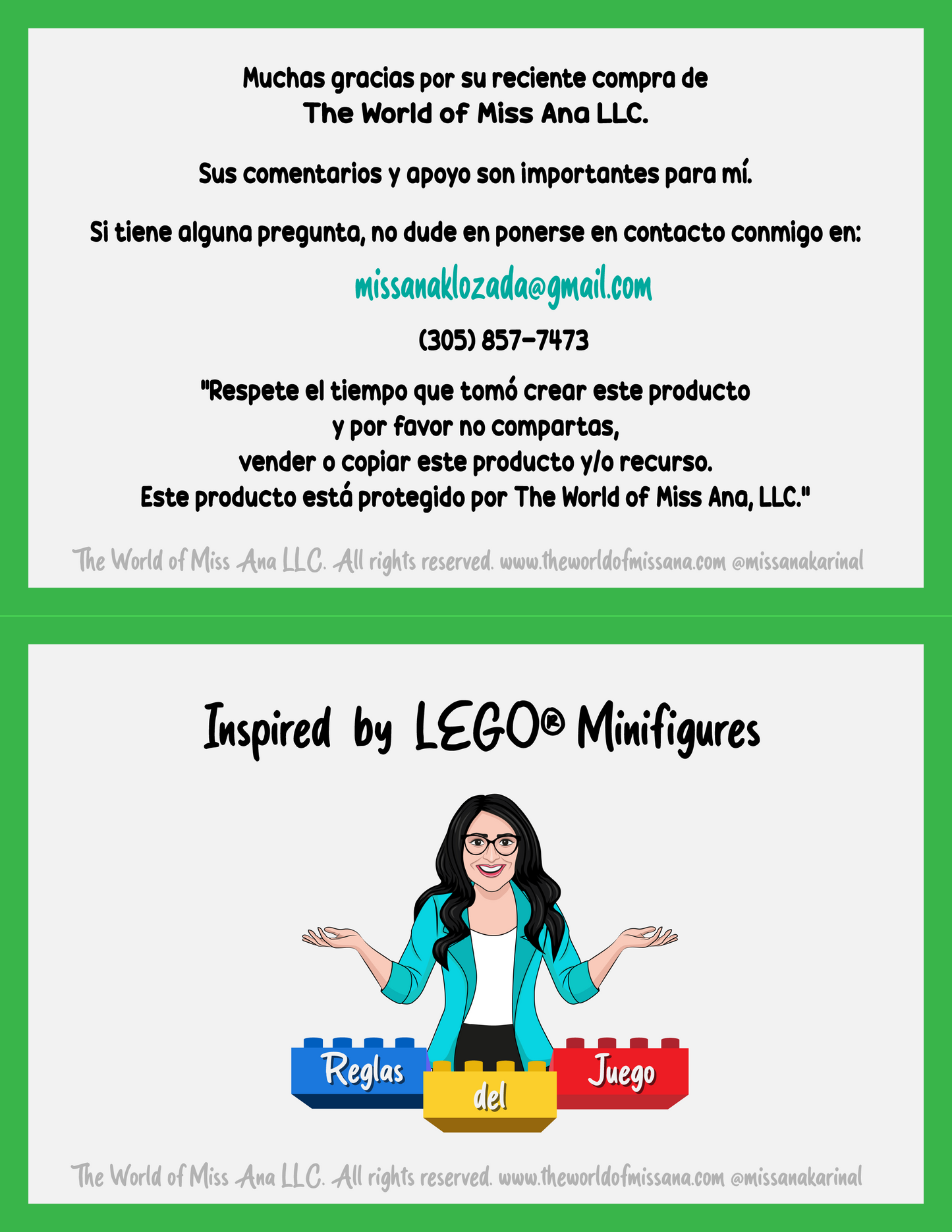 PRINTIABLE Reglas del Juego inspirada en LEGO® minifiguras