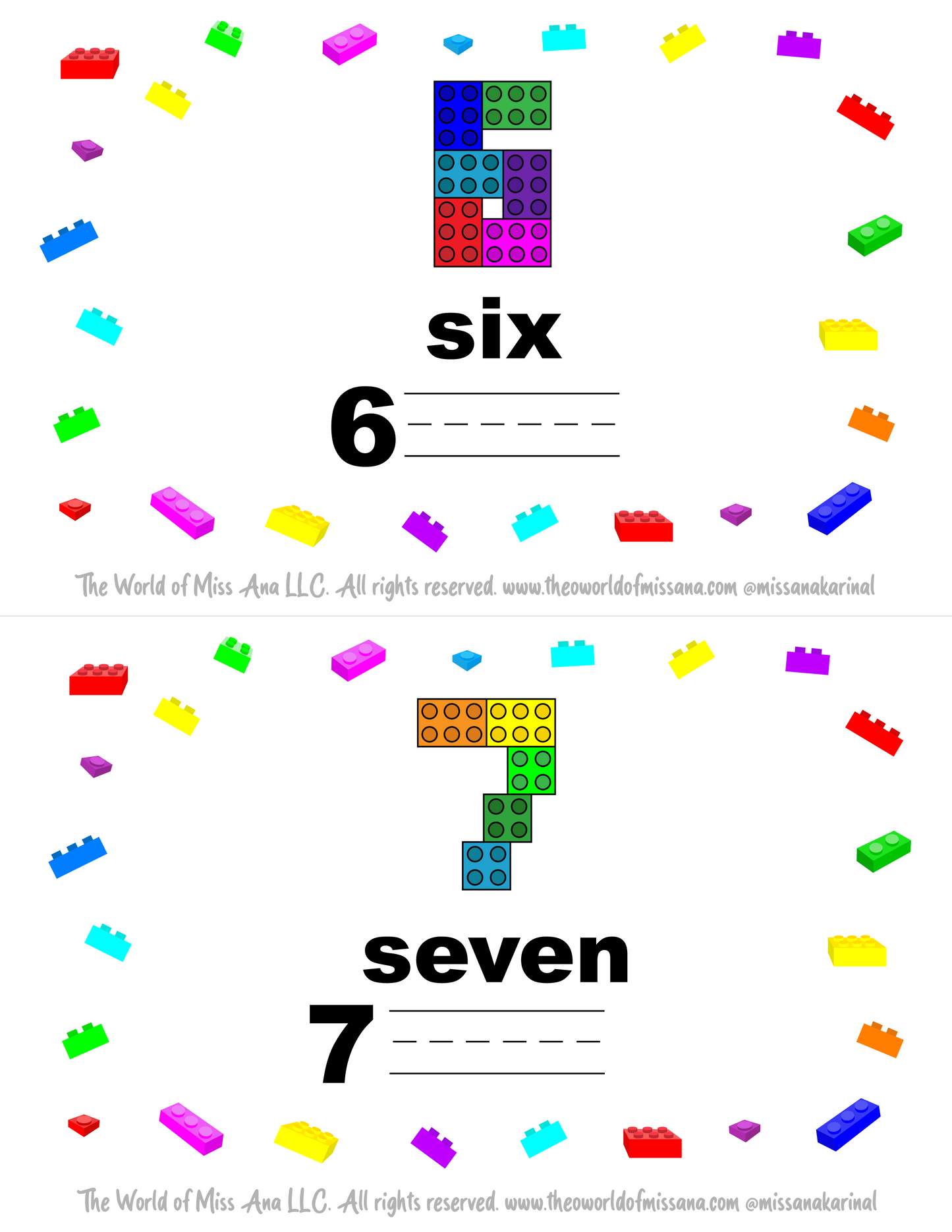 PRINTABLE LEGO® Number Flash Cards