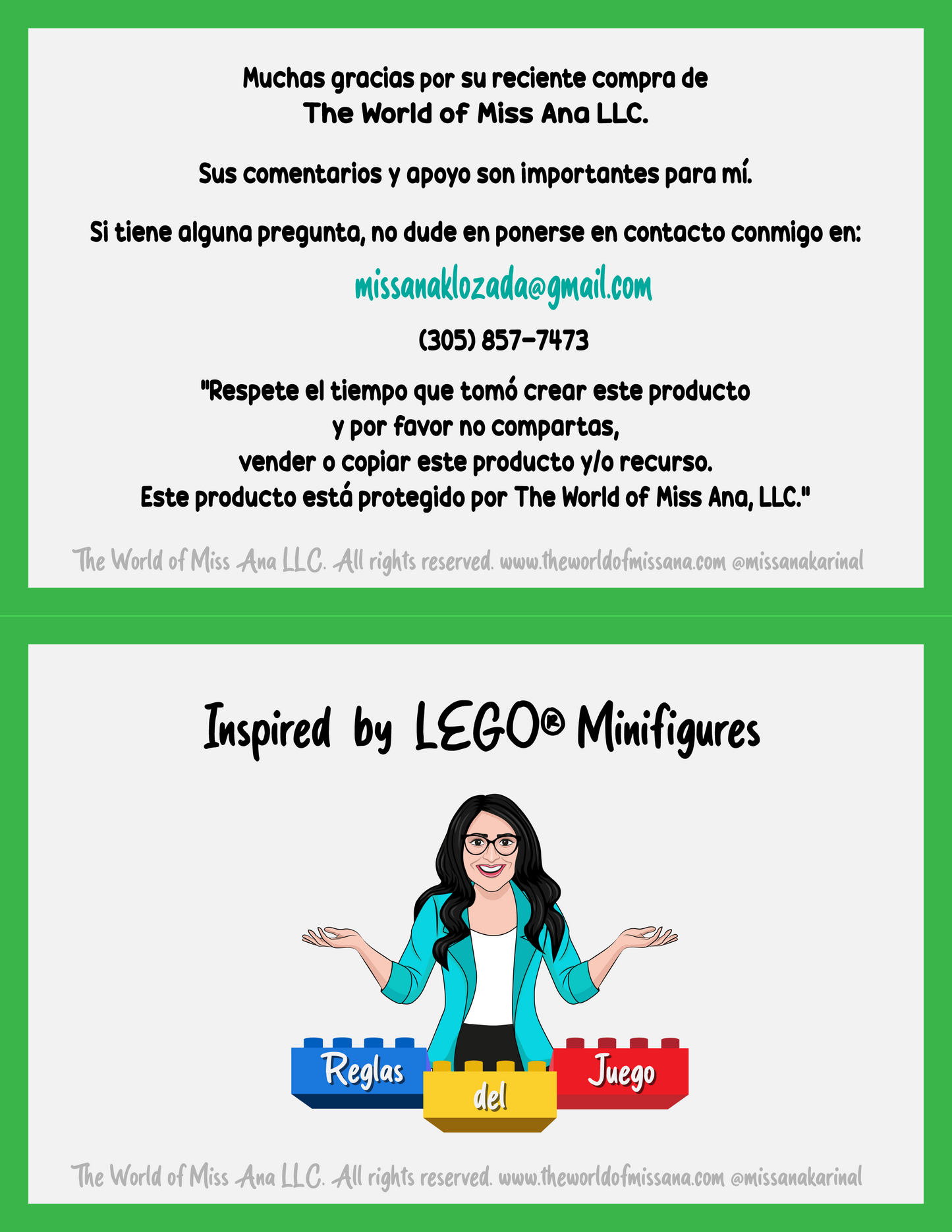 PRINTIABLE Reglas del Juego inspirada en  LEGO® minifiguras